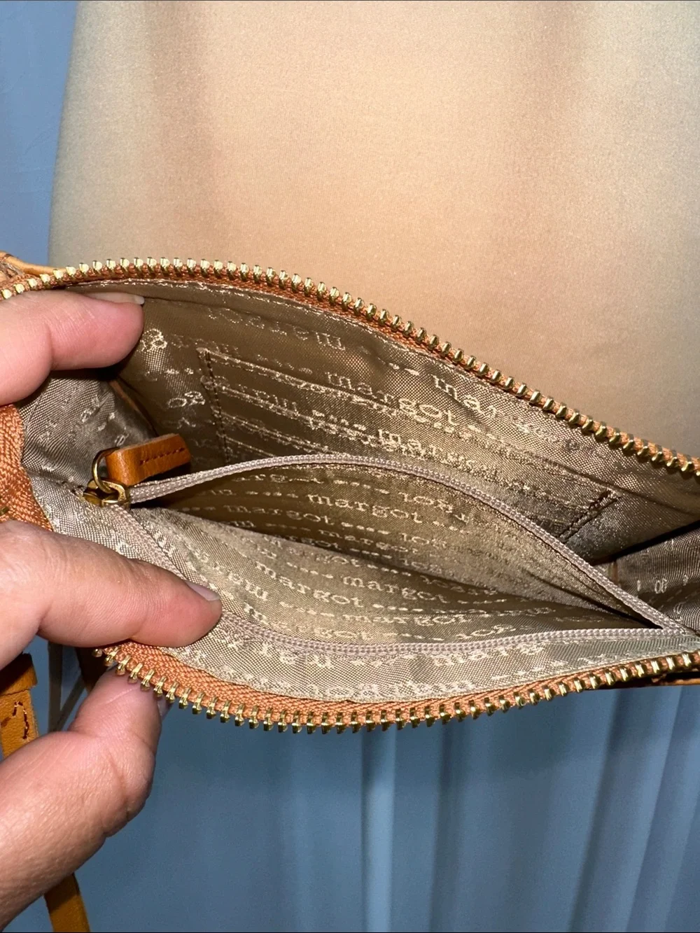 margot Cognac Leather Crossbody Bag with Tassel